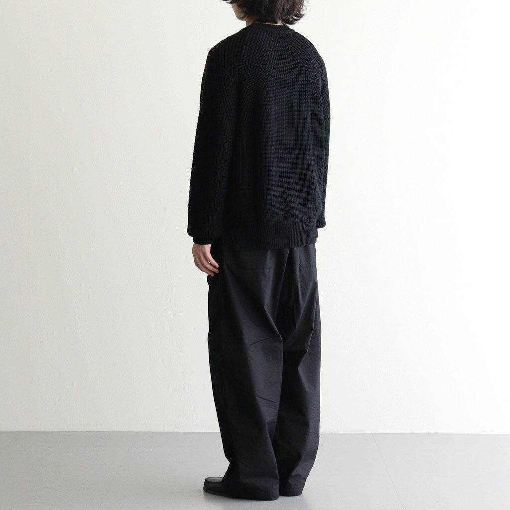BATONER ウール梳毛片畔 ブリーチ加工 セーター #BLACK [HR-N001-051]
