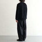 BATONER ウール梳毛片畔 ブリーチ加工 セーター #BLACK [HR-N001-051]