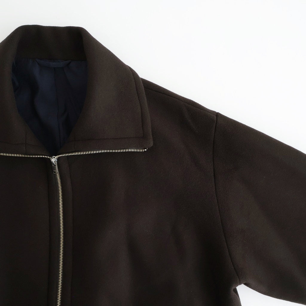 Melton Stand Collar Zip Blouson #BROWN [YK25FW01034B]