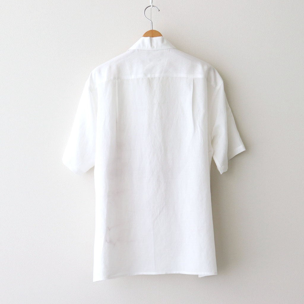 EMBROIDERY OPEN COLLAR SHIRT #WHITE [YK25SS001004SH]