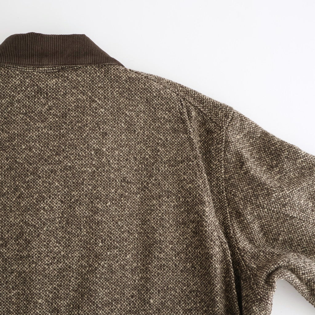 HOMESPUN TWEED ZIP BLOUSON #BROWN [A25AB01HT]