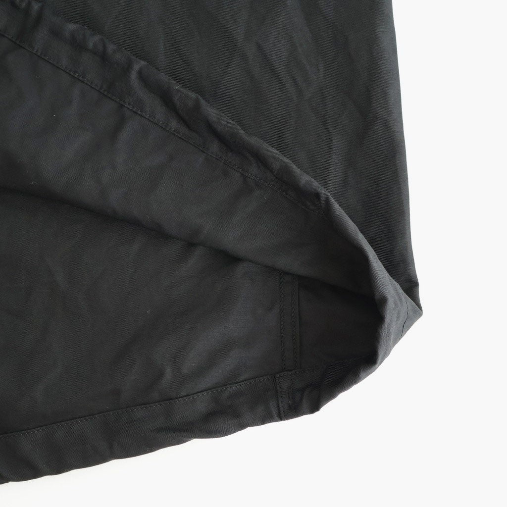 綿麻ツイル 製品洗い モッズコート #BLACK [HQ-C002-051]