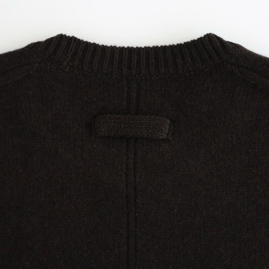 EXTRA FINE WOOL WARM KNIT CREW NECK LS #DARK BROWN [ST.1289]