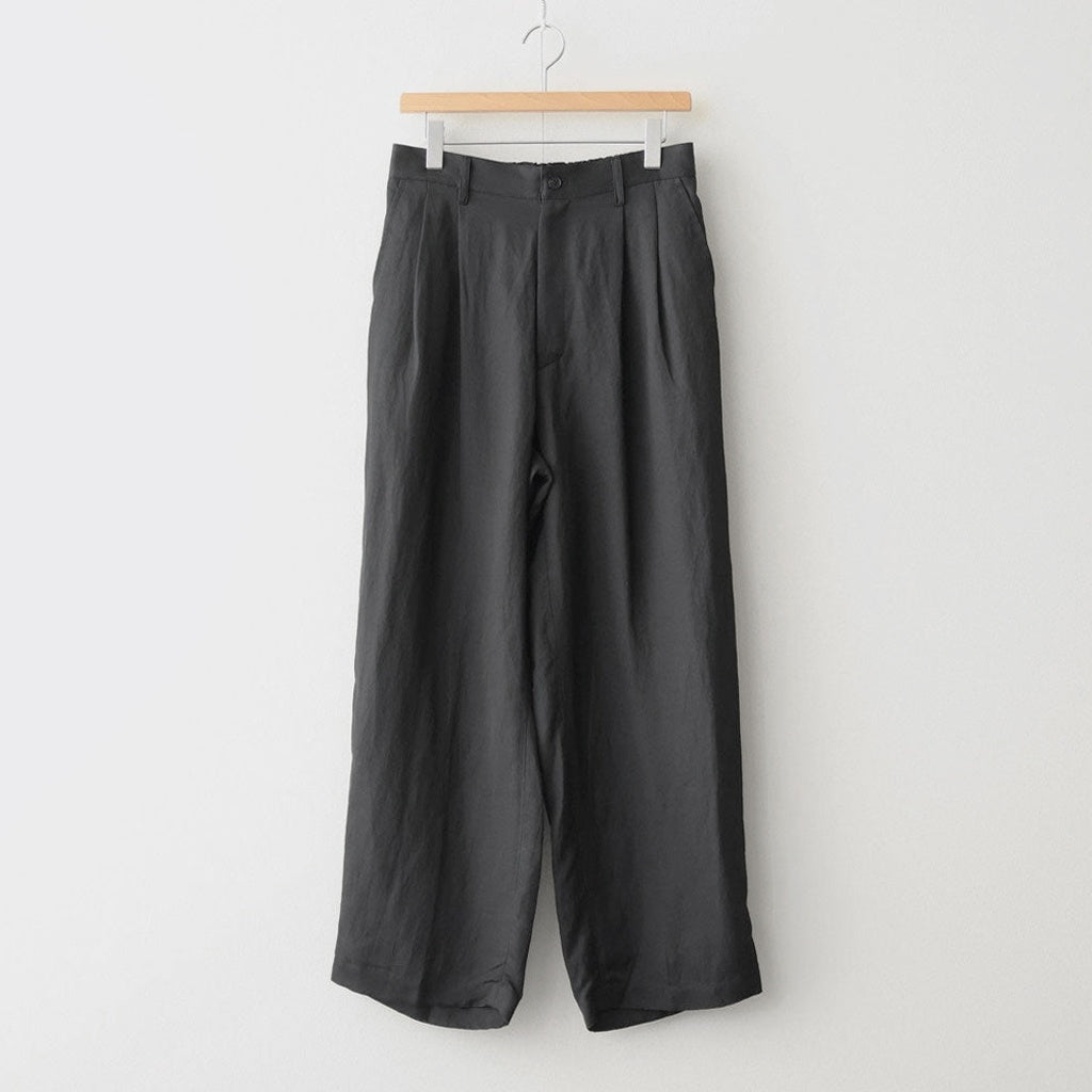 VIS/LI BRIGHT TWILL WIDE EASY TROUSERS #DARK CHARCOAL [ST.1466]