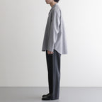 Wool Lounge Shirt #White & Navy Gingham [OFH010SH21]