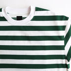 W's TECH DRAWSTRING BORDER S/S TEE #WHITE / GREEN [BE-36024L]