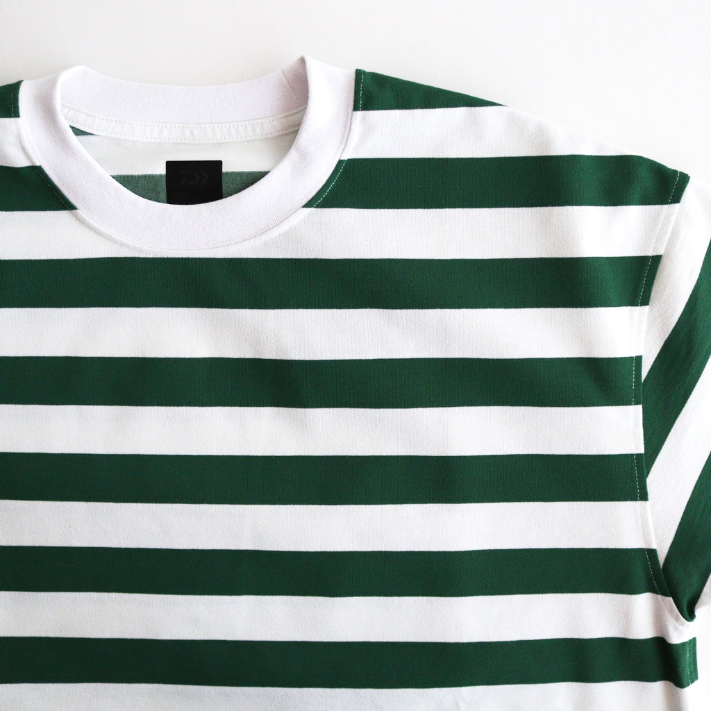 W's TECH DRAWSTRING BORDER S/S TEE #WHITE / GREEN [BE-36024L]
