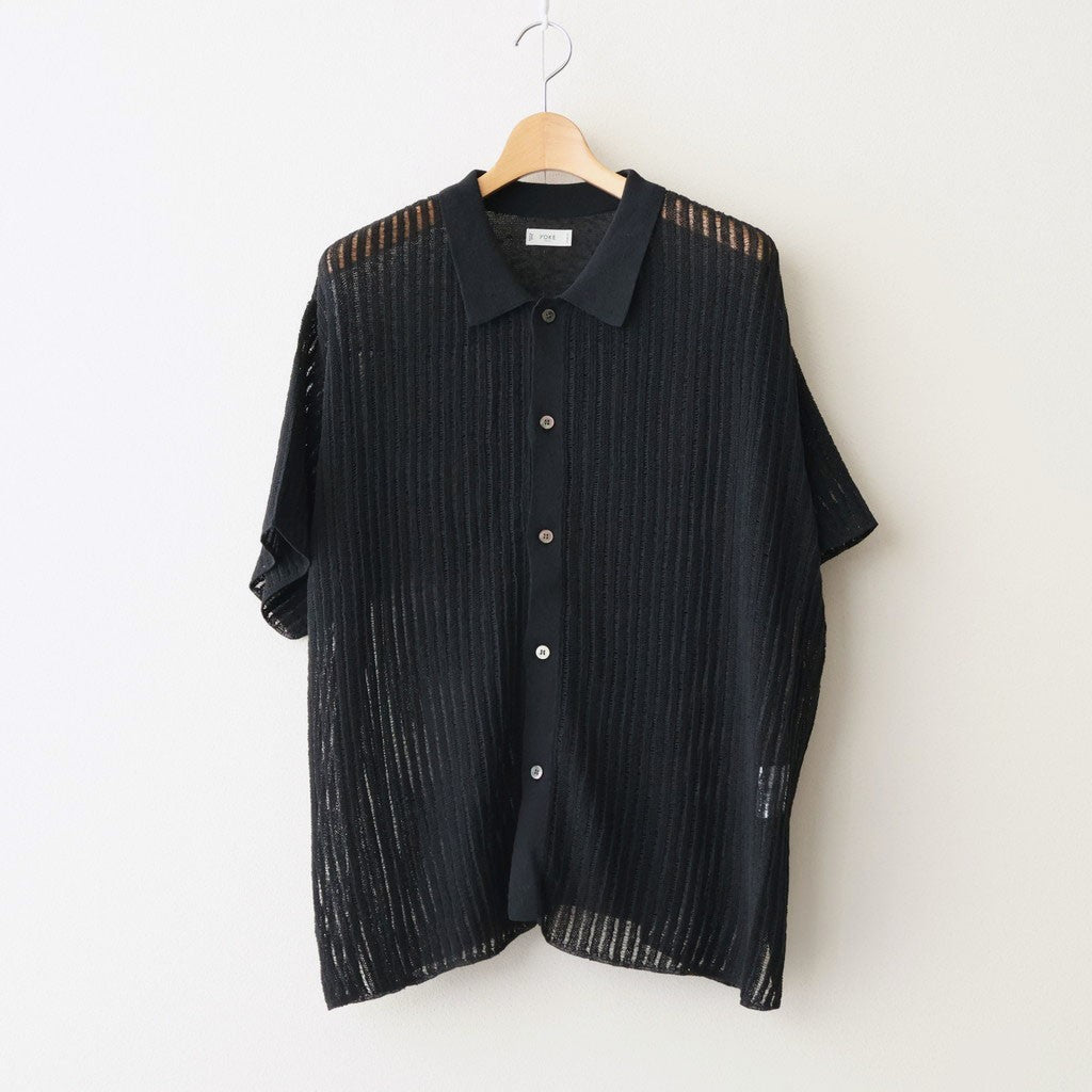 Rib Knit Sheer Shirt #BLACK [YK26SS01250S]