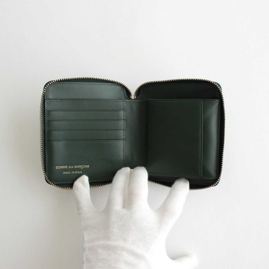 二つ折りZIP財布 - CLASSIC LEATHER LINE #BOTTLE GREEN [8Z-D002-051]