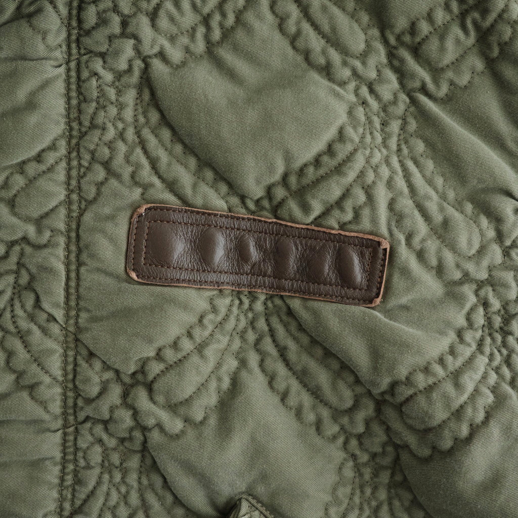 QUILTING FISHTAIL COAT #KHAKI [26330104]