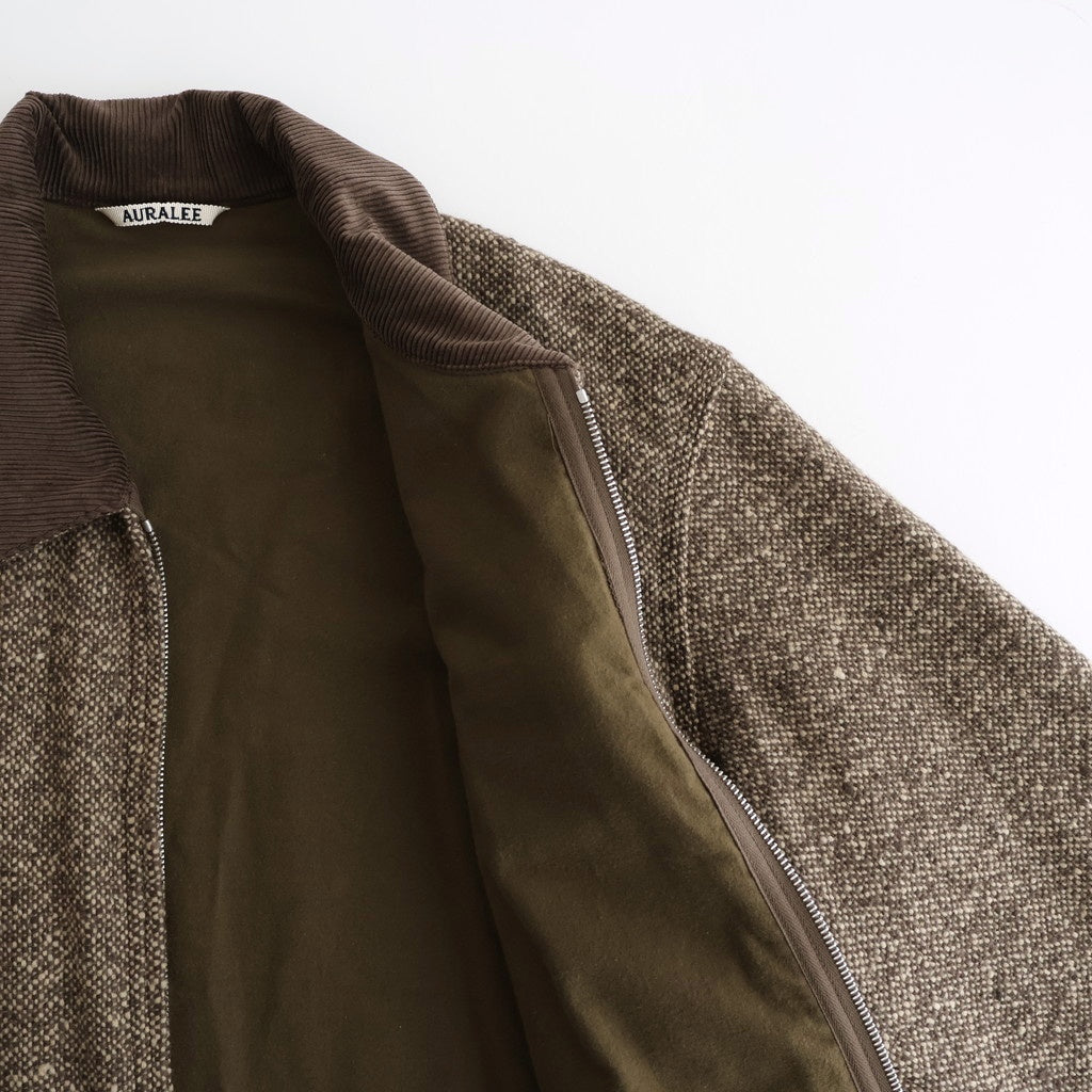 HOMESPUN TWEED ZIP BLOUSON #BROWN [A25AB01HT]