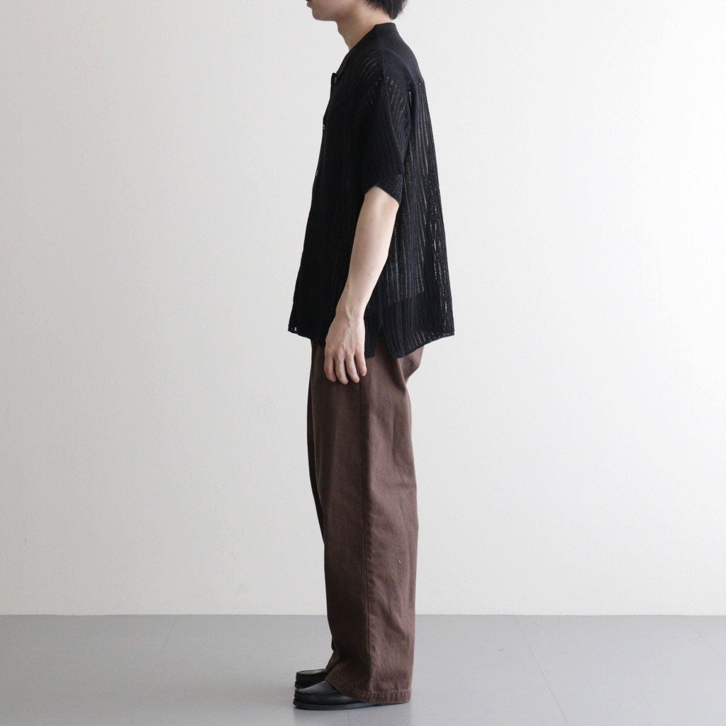 Rib Knit Sheer Shirt #BLACK [YK26SS01250S]