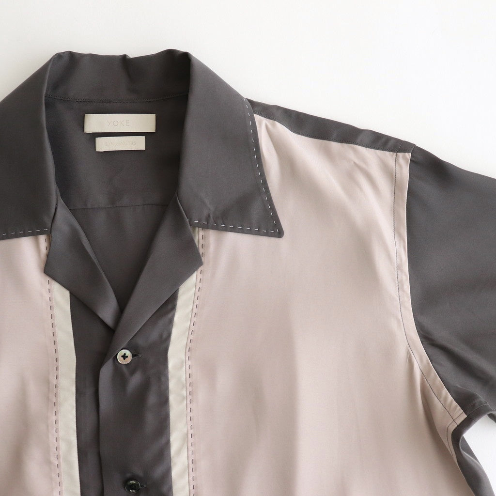 COLORBLOCK OPEN COLLAR SHIRT #GRAY [YK25SS0939SH]