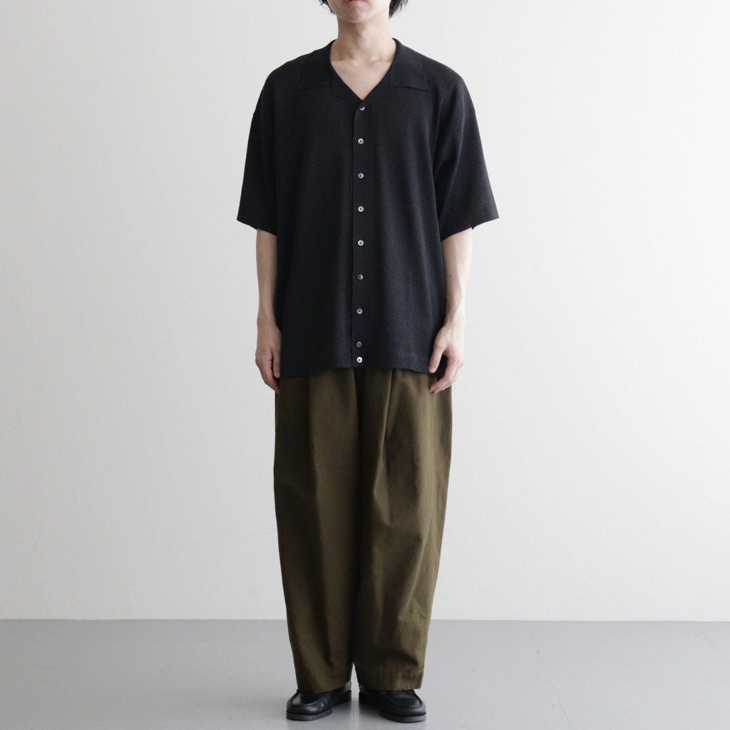 Washi Open Collar S/S Shirt #BLACK [2601-017]