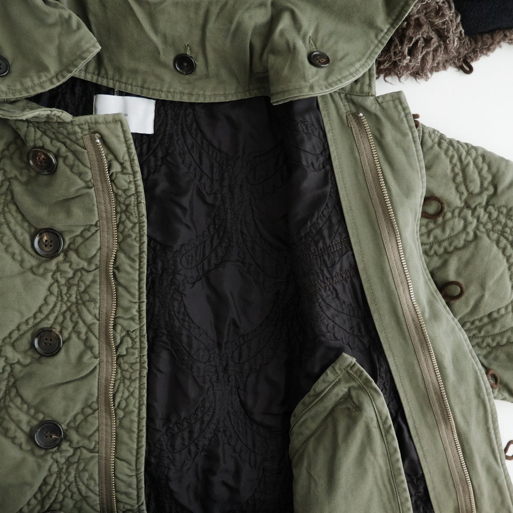 QUILTING FISHTAIL COAT #KHAKI [26330104]