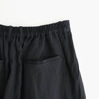 VIS/LI BRIGHT TWILL WIDE EASY TROUSERS #BLACK [ST.1466]