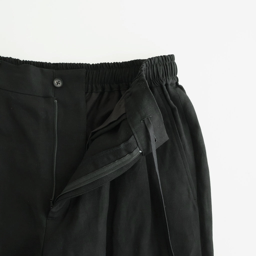 VIS/LI/RA TWILL WIDE EASY SHORT TROUSERS #BLACK [ST.1437]
