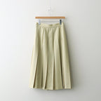WOOL KID MOHAIR HOPSACK PLEATED SKIRT #DUSTY BEIGE [A26SS04MH]