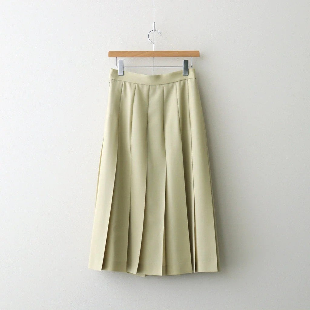 WOOL KID MOHAIR HOPSACK PLEATED SKIRT #DUSTY BEIGE [A26SS04MH]
