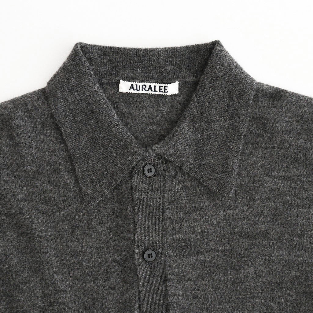 HIGH GAUGE SOFT CASHMERE KNIT SHIRT CARDIGAN #CHARCOAL [A26AC03SM]