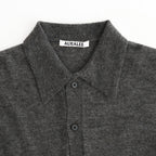 HIGH GAUGE SOFT CASHMERE KNIT SHIRT CARDIGAN #CHARCOAL [A26AC03SM]
