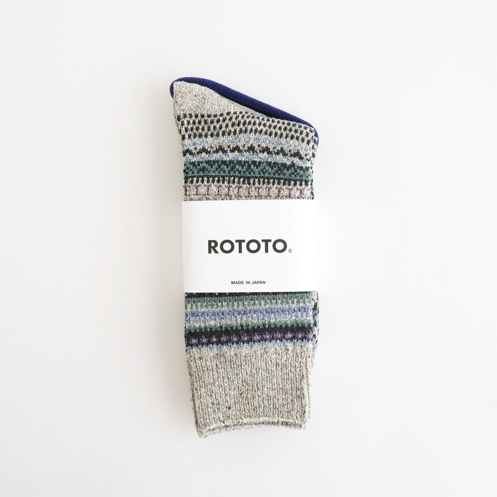 NORDIC PATTERN SOCKS #D.GRAY [R1630-AW25]