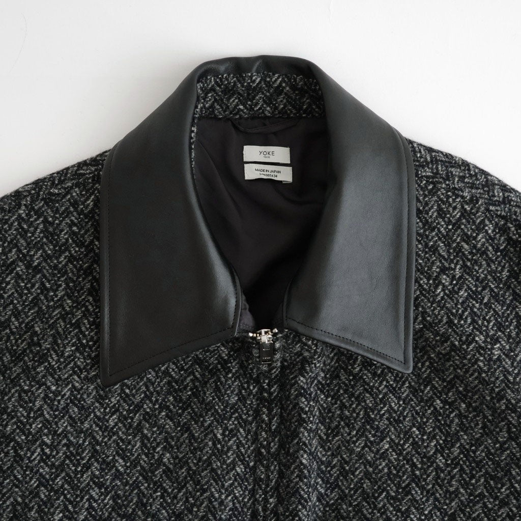 Herringborn Tweed Zip Blouson #Black [YK26FW01314B]