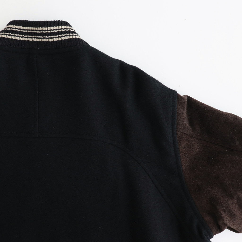 LEATHER STUDIUM JACKET #BLACK x BROWN [25330210]