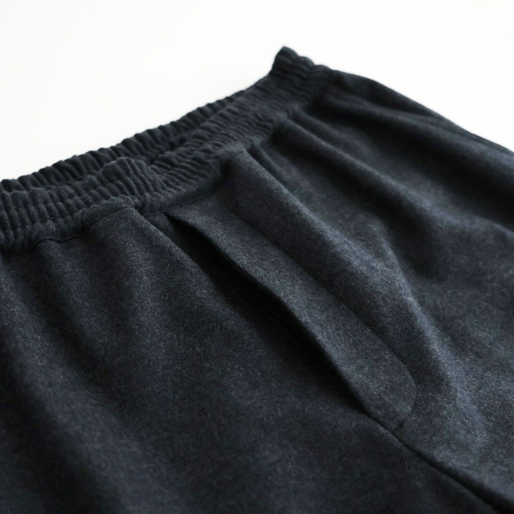 Wool Smooth Flannel Easy Wide Pants #BLACK [GU263-40523B]