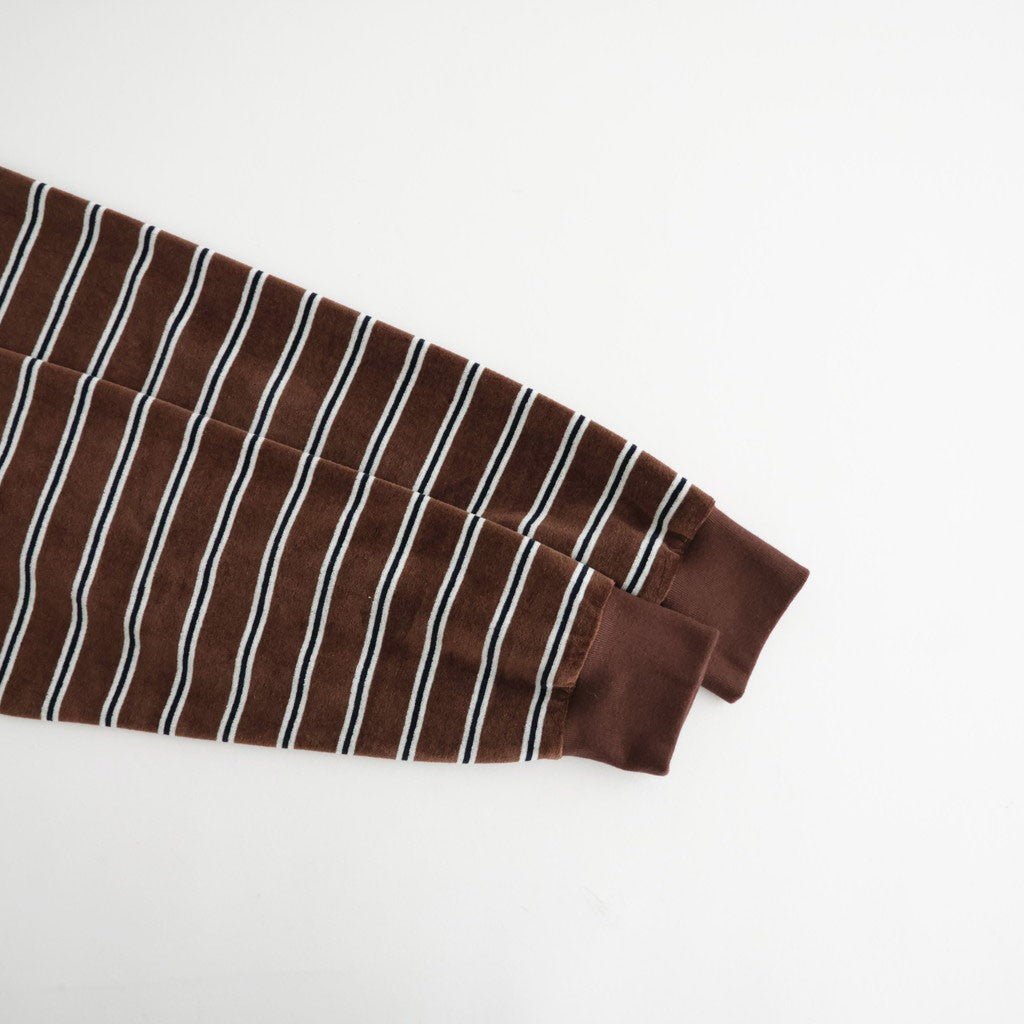 Velvet Border Polo Shirt #BROWN×NAVY [I26AW-BC11]