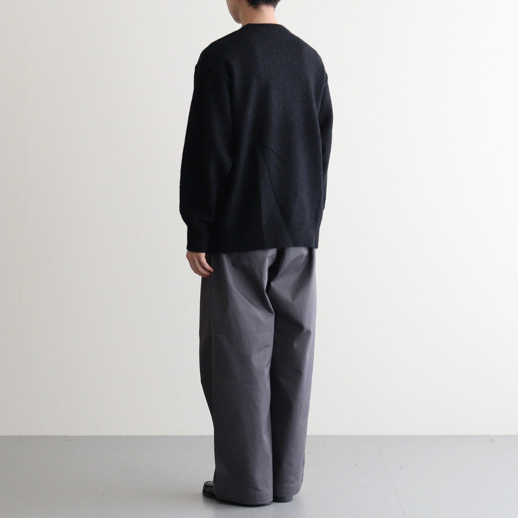 WOOL/ALPACA KNIT CREW NECK LS #BLACK [ST.1294]