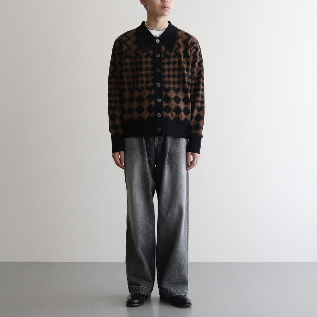 KUBA KNIT SWEATER #BLACK & BROWN [2541000601]