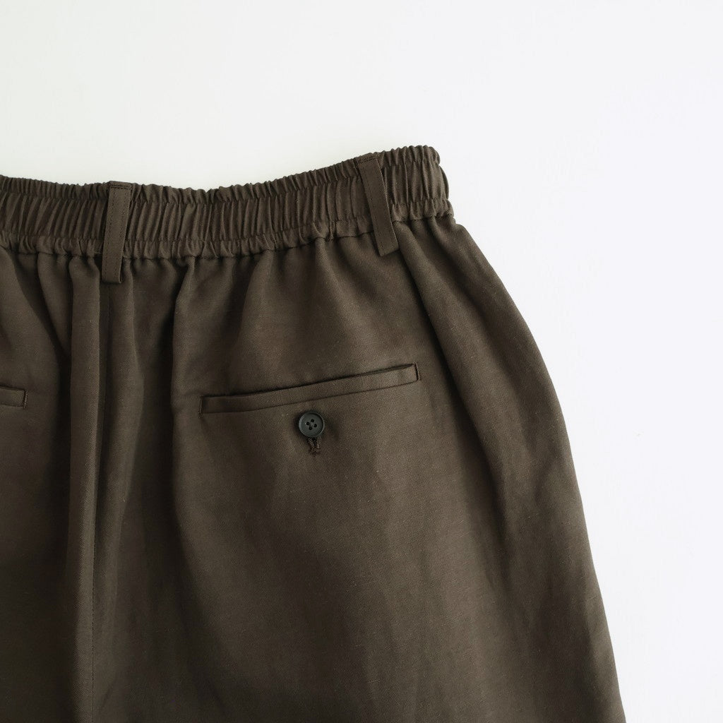 VIS/LI/RA TWILL WIDE EASY SHORT TROUSERS #KHAKI BROWN [ST.1437]