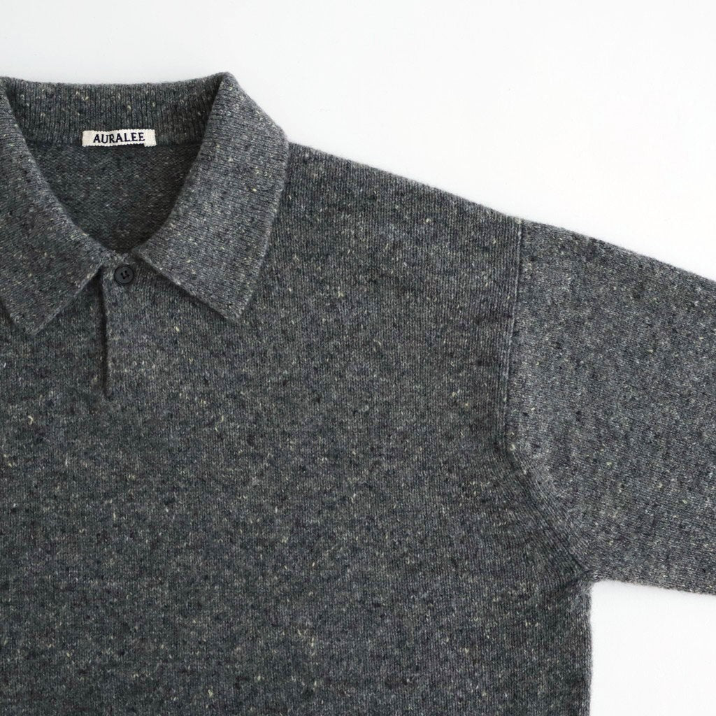 CASHMERE NEP KNIT POLO #MIX GRAY [A26AP02NE]