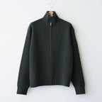 SUPER FINE WOOL RIB KNIT ZIP CARDIGAN #TOP DARK OLIVE [A26AC01RK]