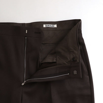 LIGHT WOOL MAX GABARDINE SLACKS #DARK BROWN [A25SP02MG]