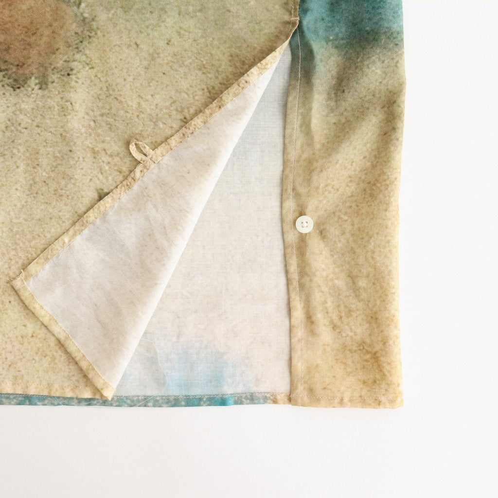 LANDSCAPE PRINTED OPEN COLLAR SHIRT #YELLOW [YK25SS0933SH]