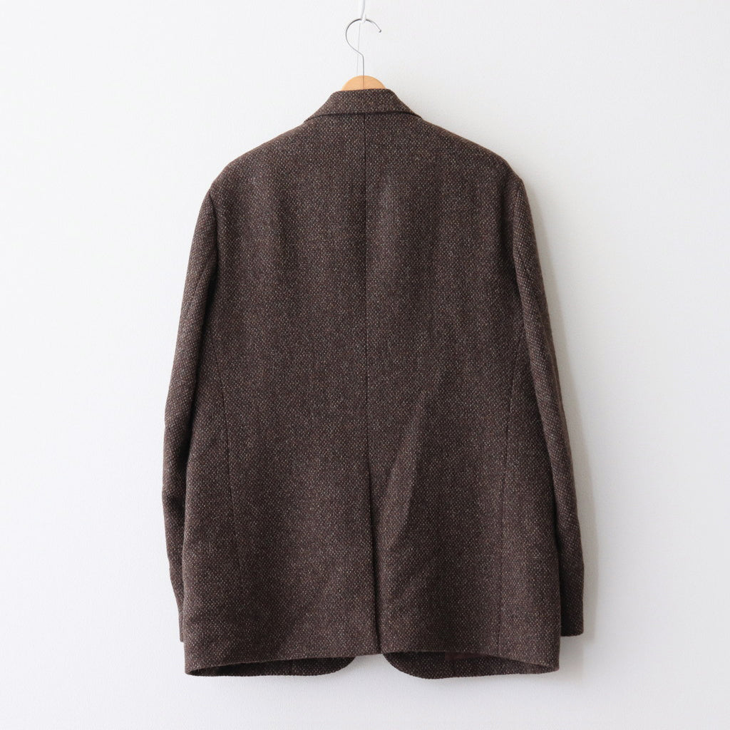 LAMA SHETLAND WOOL TWEED OVER JACKET #BROWN TWEED [A24AJ02LS]