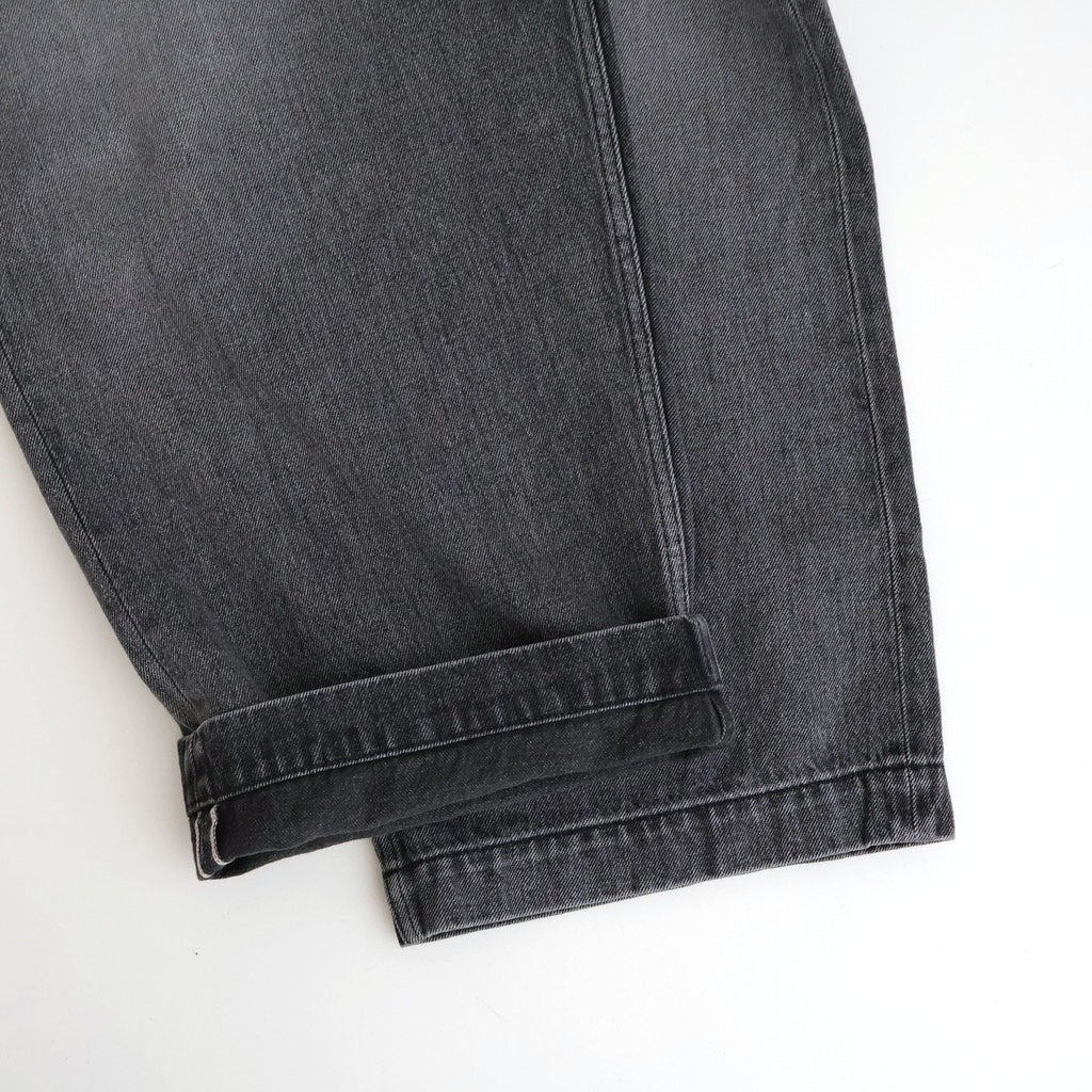 Selvage Denim Belted Pants #BLACK_LIGHT FADE [GU261-40064LB]