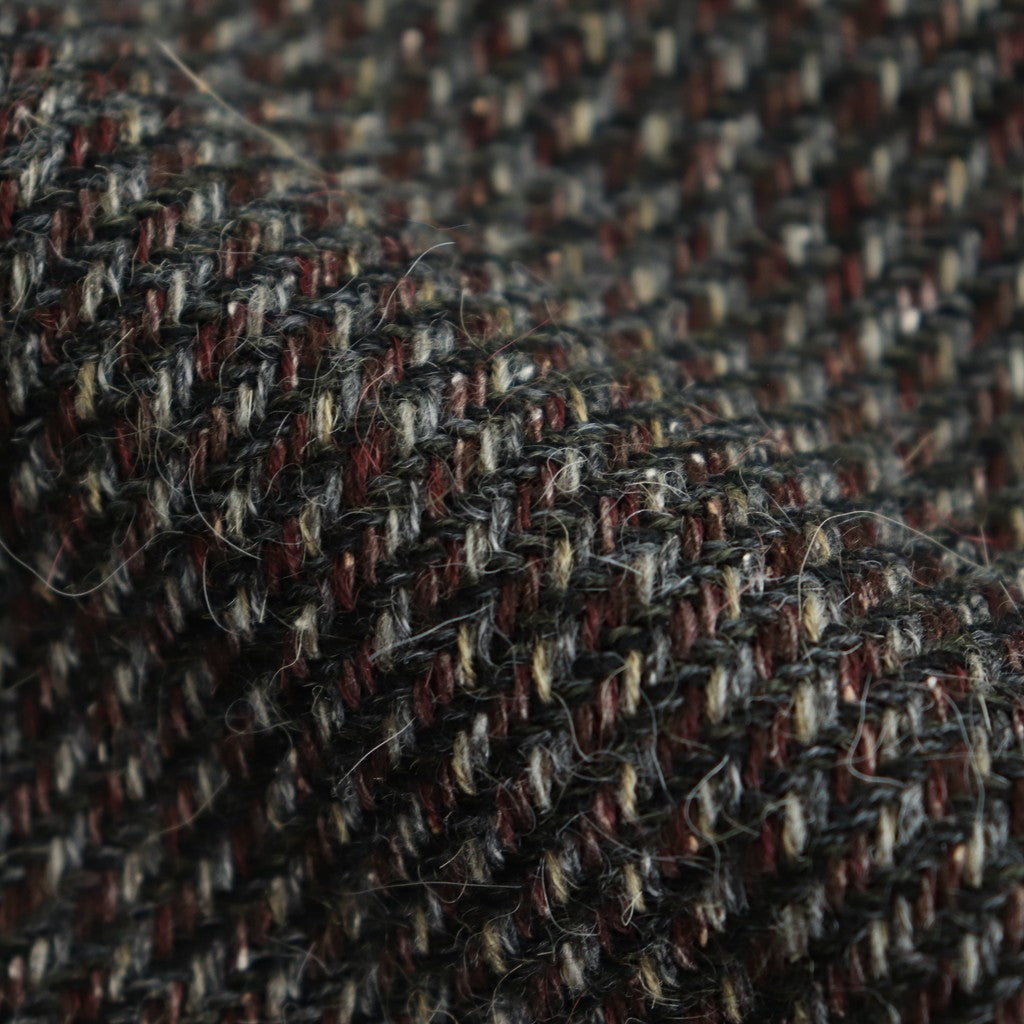 ALPACA WOOL SILK TWEED ZIP BLOUSON #GRAY BROWN HAIRLINE [A25AB03LS]