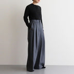 WOOL TROPICAL WIDE EASY PANTS #TOP GRAY [PRAGCW0110]