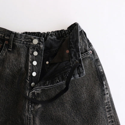 TWIST SEAM BAGGY VINTAGE DENIM JEANS #BLACK [ST.1074]