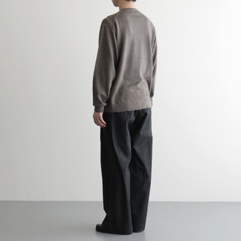 LINEN SHORT FUR V-NECK SWEATER #CHARCOAL GRAY [KRAGLM0120