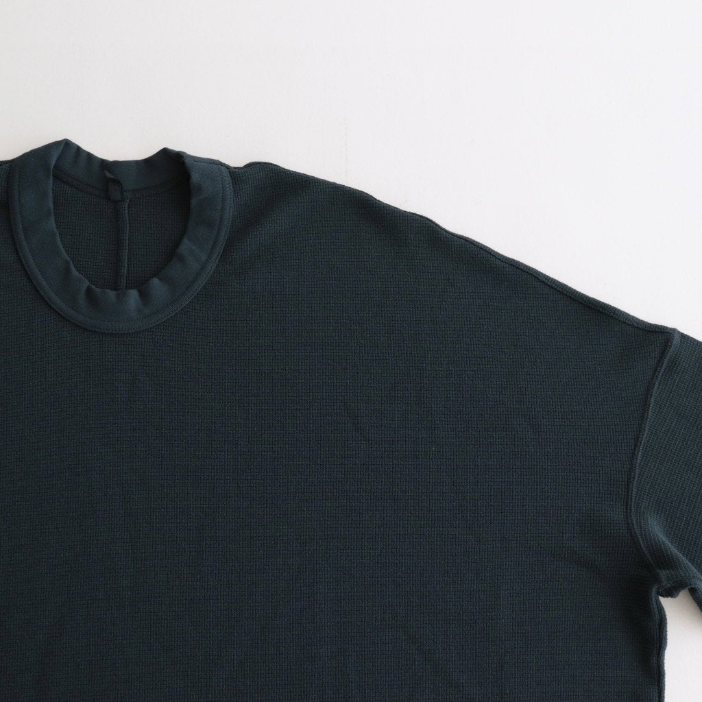 FSSOT | 製品染 30/-スパンポリエステルワッフル クルーネックオーバーサイズプルオーバー #DARK GREY [GE_FR1203TF]