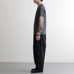 綿サテンストレートパンツ #BLACK [HP-P025-051]