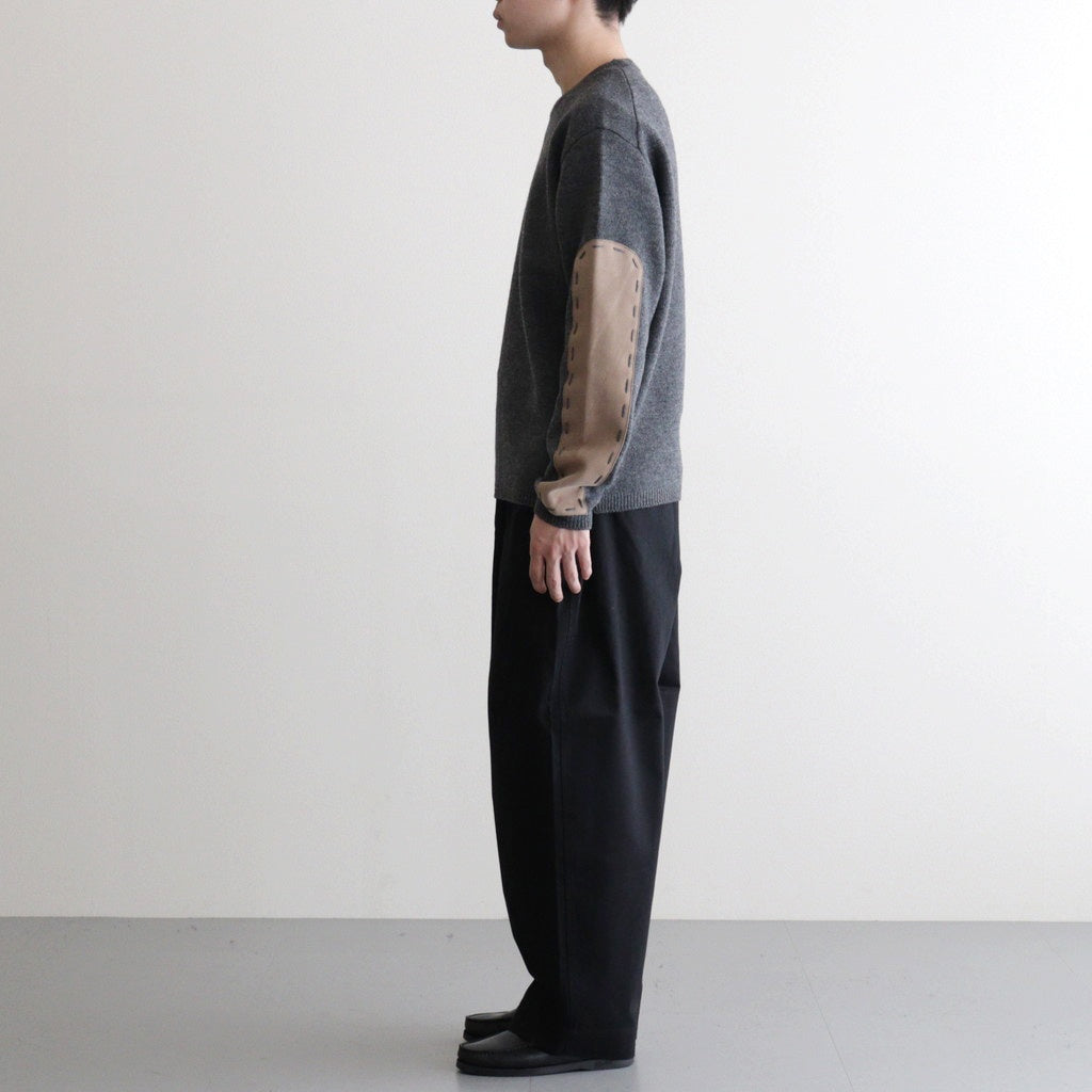 綿サテンストレートパンツ #BLACK [HP-P025-051]