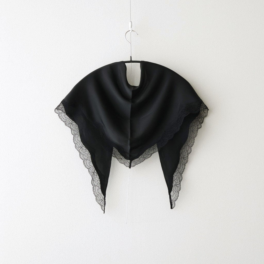 Satin Lace Scarf #BLK [12611027]