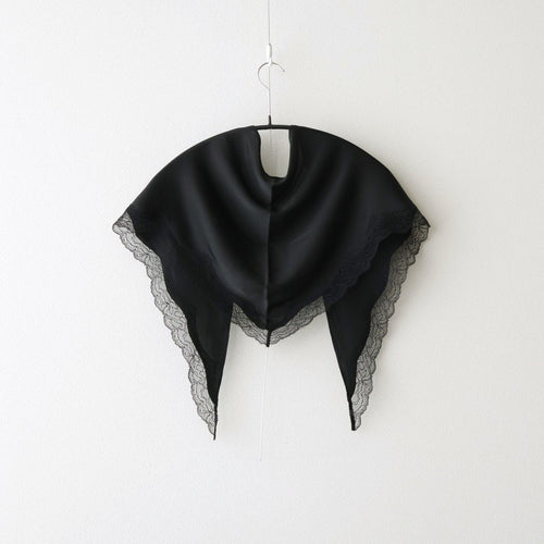 Satin Lace Scarf #BLK [12611027]