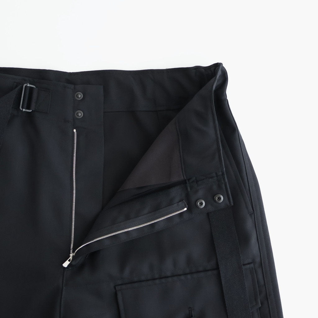 WOOL HERRINGBONE CARGO PANTS #BLACK [A26SP02CH]