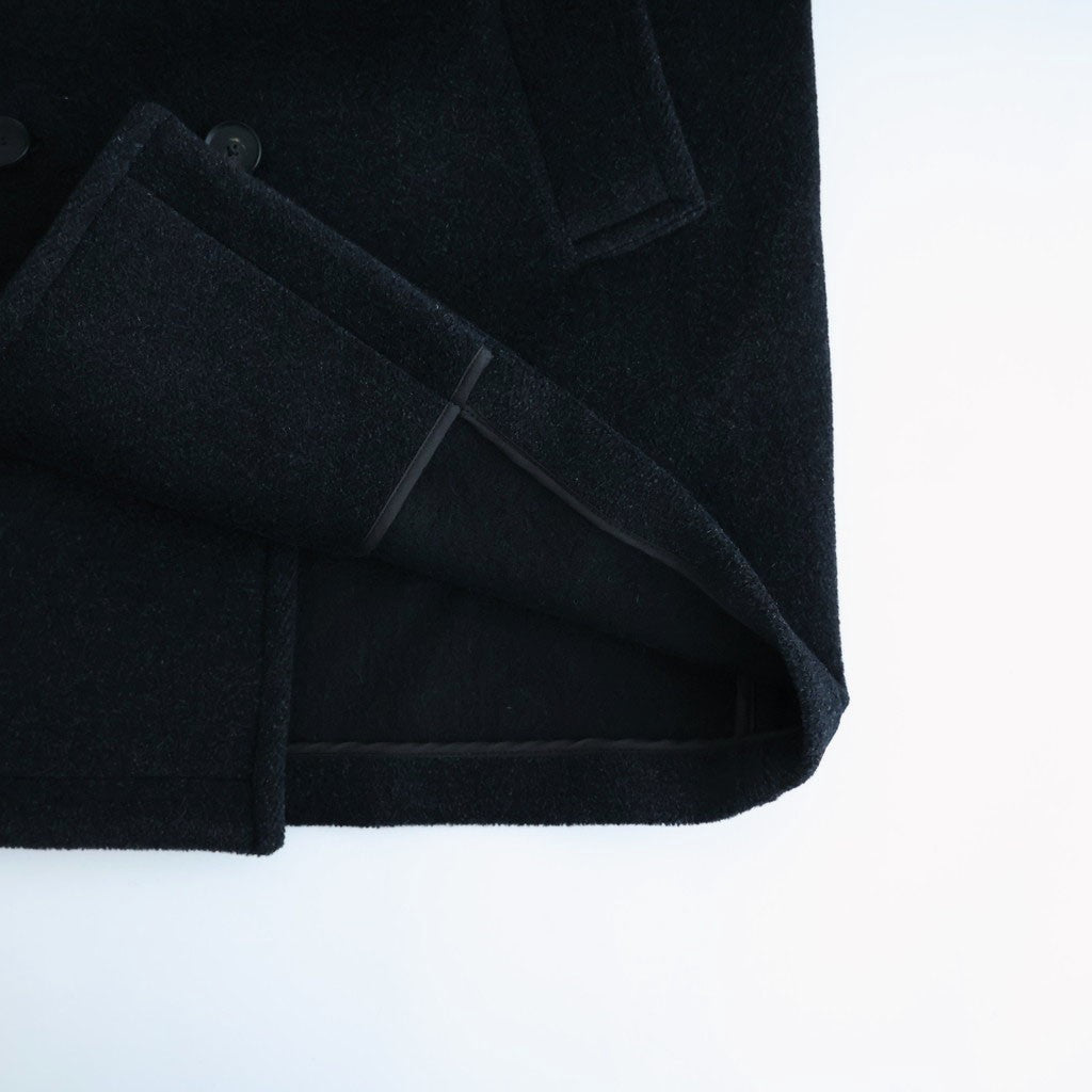WOOL HERRINGBONE SHAWL COLLAR COAT #DARK CHARCOAL [A26AC02WH]